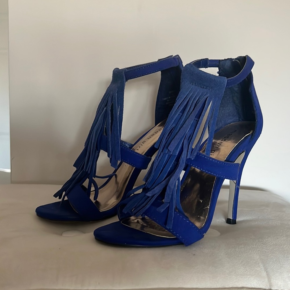 Madden girl fringe suede heels